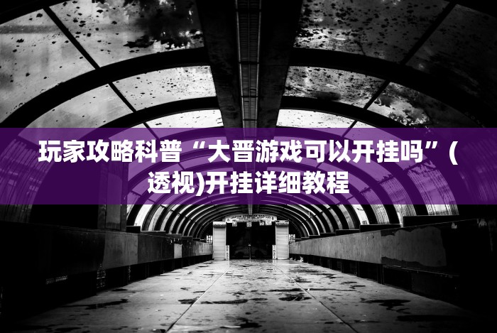 玩家攻略科普“大晋游戏可以开挂吗”(透视)开挂详细教程
