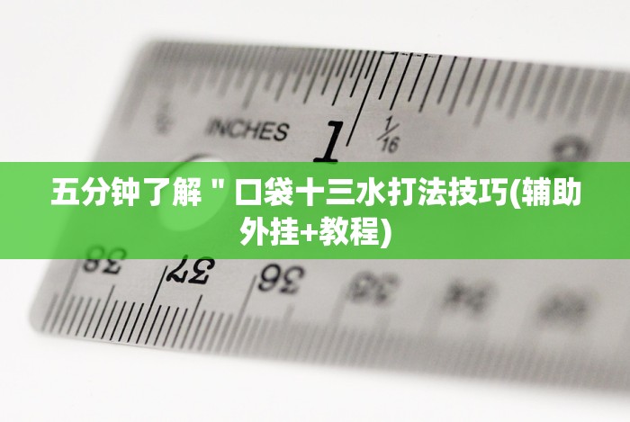五分钟了解＂口袋十三水打法技巧(辅助外挂+教程)