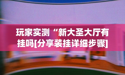 玩家实测“新大圣大厅有挂吗[分享装挂详细步骤]